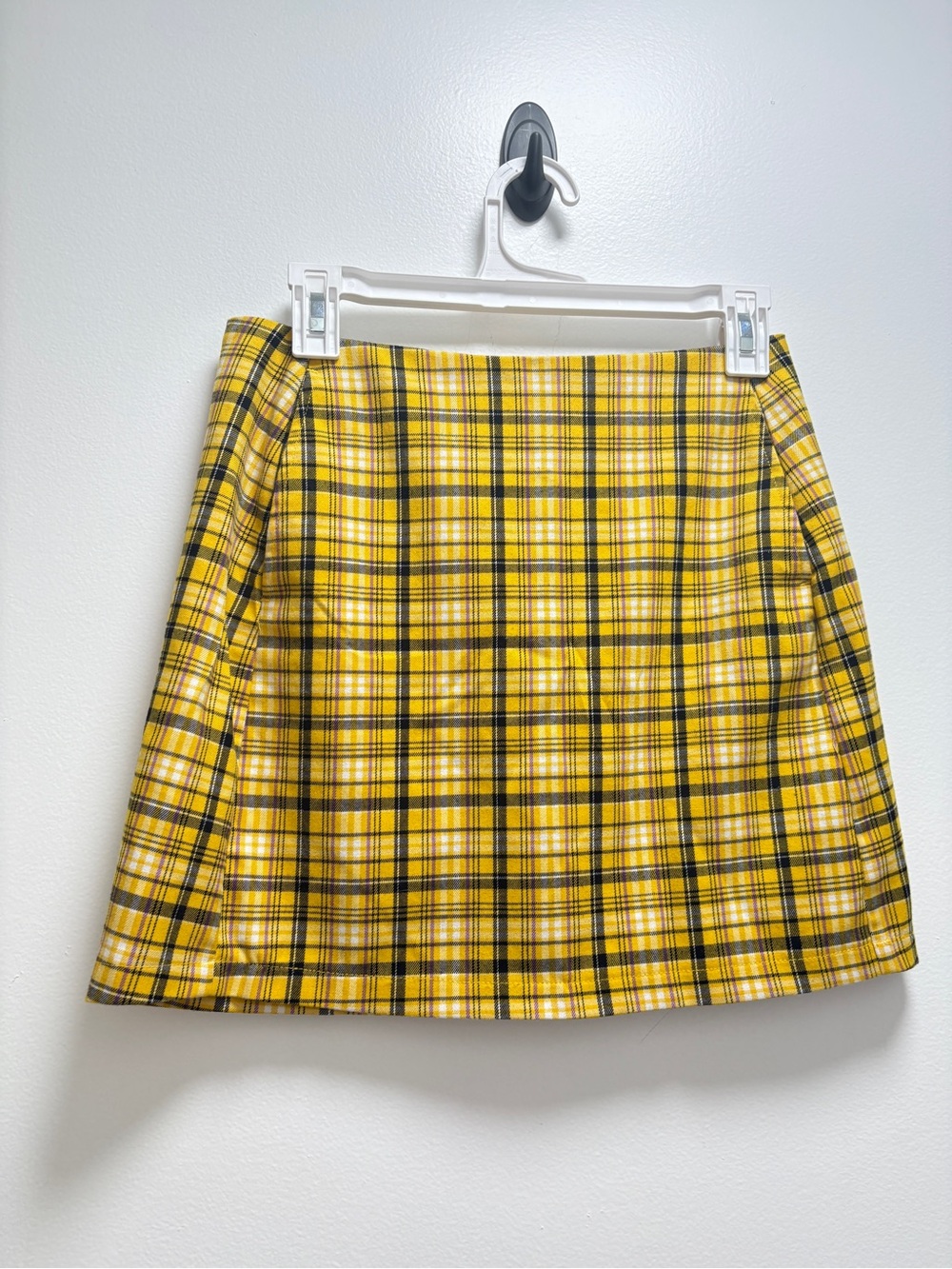 Urban Outfitters Yellow & Black Plaid A-Line Mini Skirt Grunge Schoolgirl